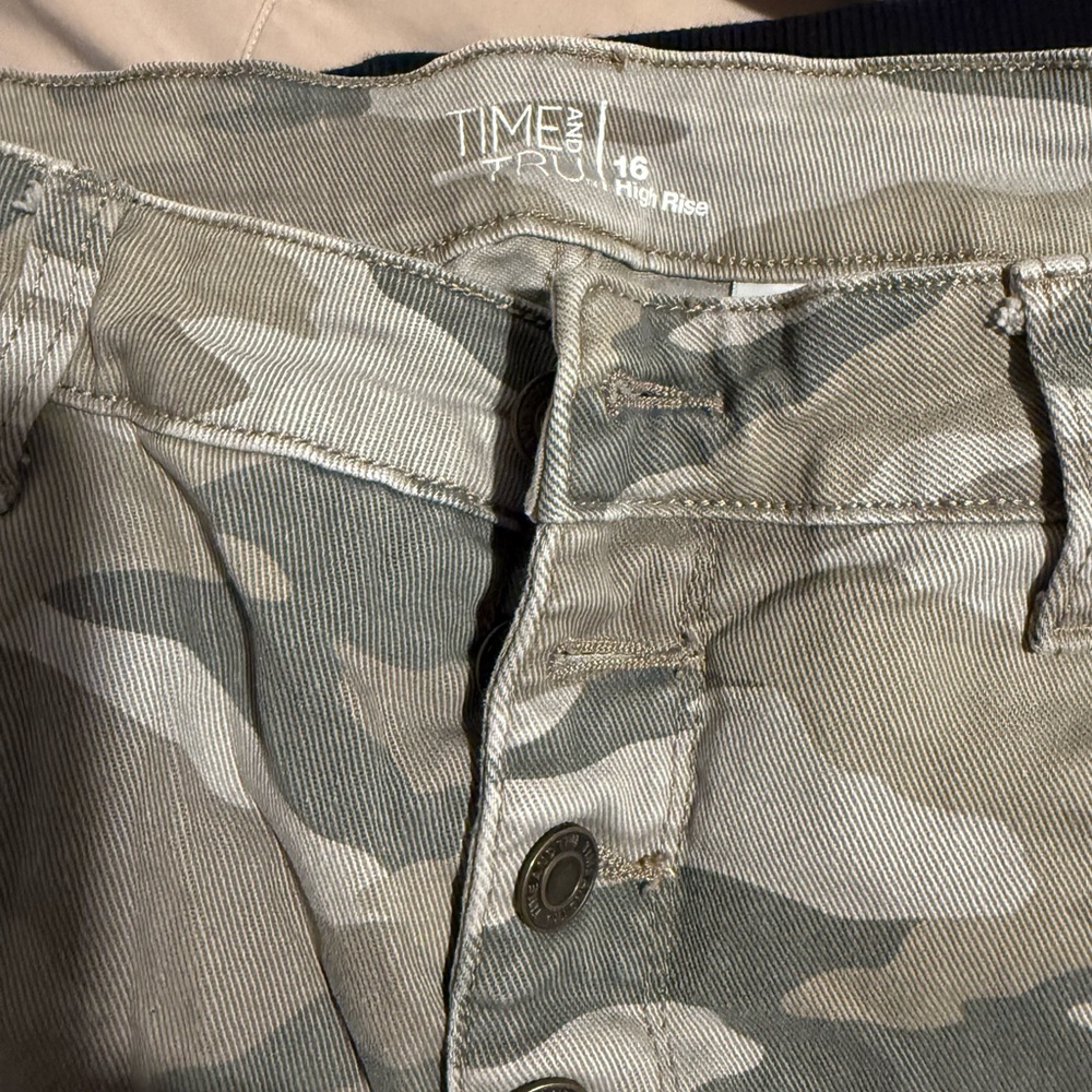 Time and Tru Camouflage Jean Shorts & White Jean shorts